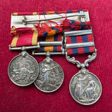 Victorian group of 3 miniatures: India General Service Medal, Queen's South Africa Medal & China Medal 1900, a nice set