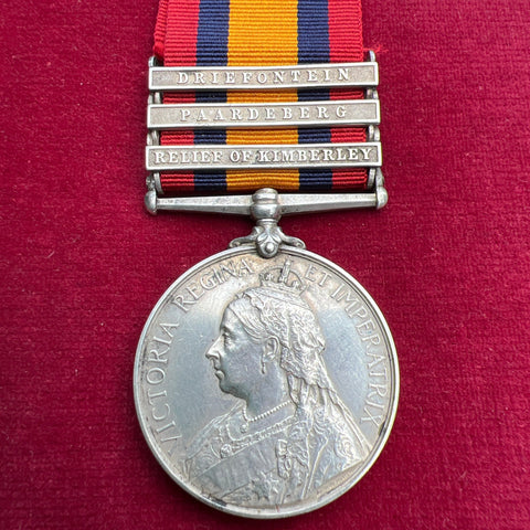 Queen's South Africa Medal, 3 bars: Driefontein, Paardeberg & Relief of Kimberly, to Driver G. W. Bailing, Army Service Corps, 34 Company, no.13143