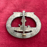 Nazi Germany, U-boat Badge, marked R.S., late war, gilt worn