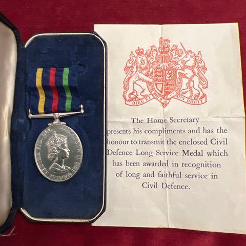 Civil Defence Medal named to Mr F. J. Kitney 3996 27/3/1962, in case of issue with slip for award