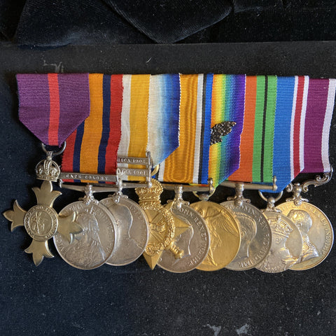 A fine group to Major William Howard, Army Ordnance Corps (Boer War), Commissary of Ordnance (Tientsin, China), Mediterranean Expeditionary Force (Egypt), MiD: 1916, 1918 & 1919, awarded OBE in 1919, O.E.O 2nd class 1928 & 1st class 1933, see description