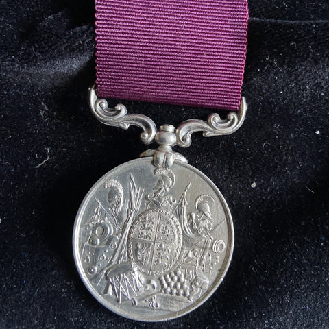 Long Service & Good Conduct Medal to 1448 Bandmaster Geroge McNarney, 56 West Essex Regiment, includes history