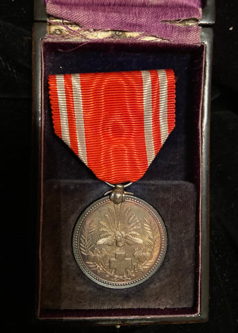 Japan, Red Cross Medal, early type, silver, in box of issue