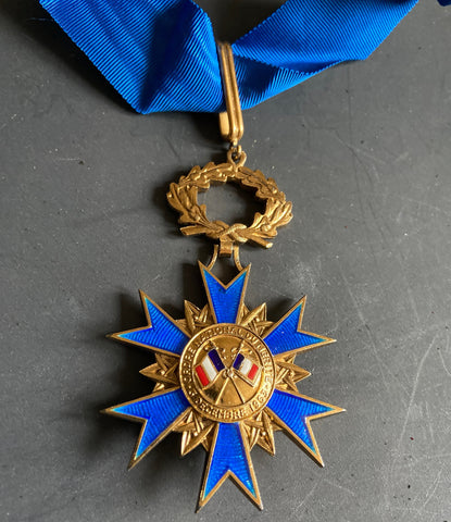 France, Order of National Merit, commander class, neck badge, silver gilt