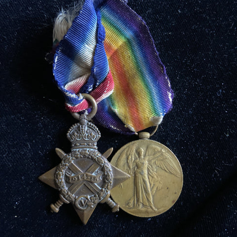 1914-15 Star & Victory Medal pair to 23229 Pte. Sidney A. Harrington, 15/ Hussars (France 23/4/1915)
