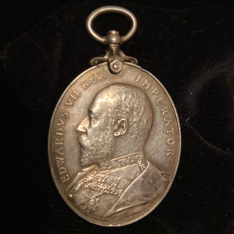 Militia Long Service Medal, Edward VII version, to 1756 Corporal C. Turnbull, Fife Royal Garrison Artillery