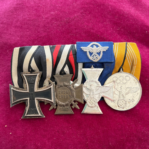 Imperial/ Nazi Germany, Police 18 Years Long Service Cross & Olympic Medal 1936 group of 4, scarce
