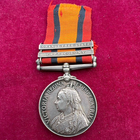 Queen's South Africa Medal, 2 bars, to 3686 Pte. H. Campbell, Highland Light Infantry