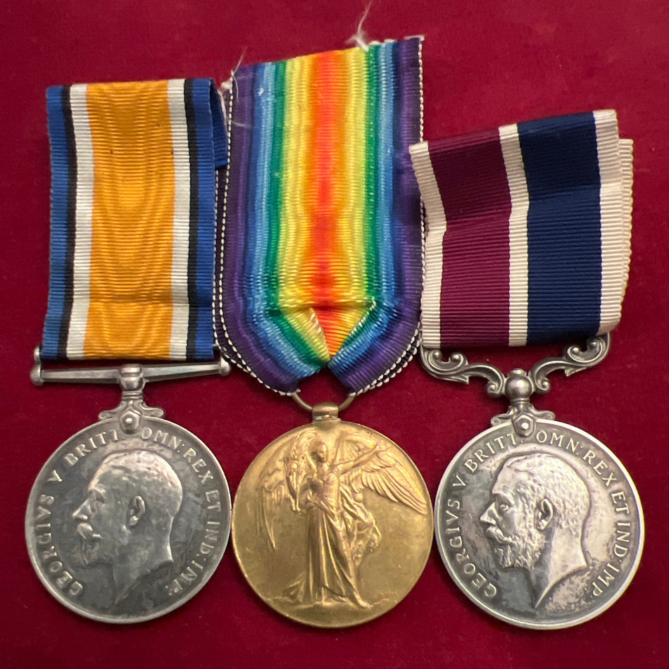 Group of 3 to 18683 Sergeant Carpenter H. S. Morris, 63 Squadron R.A.F., British War Medal, Victory Medal & Meritorious Service Medal, served Mesopotamia