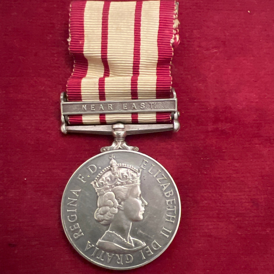 Naval General Service Medal, Near East bar, to Sub. Lieutenant D. J. Broadbent, Royal Navy