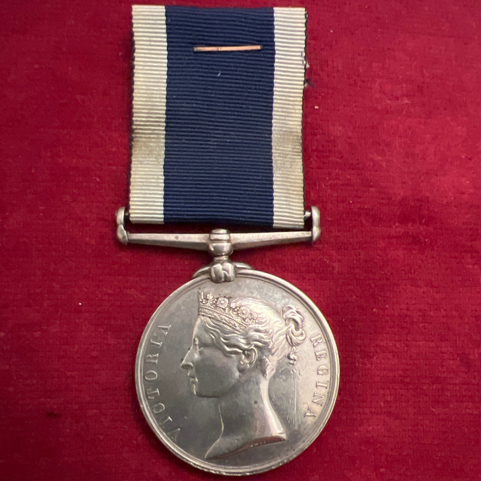 Naval Long Service & Good Conduct Medal, Victorian issue, impressed naming to A. E. Page, Acting Chief Petty Officer, H.M.S. Defiance