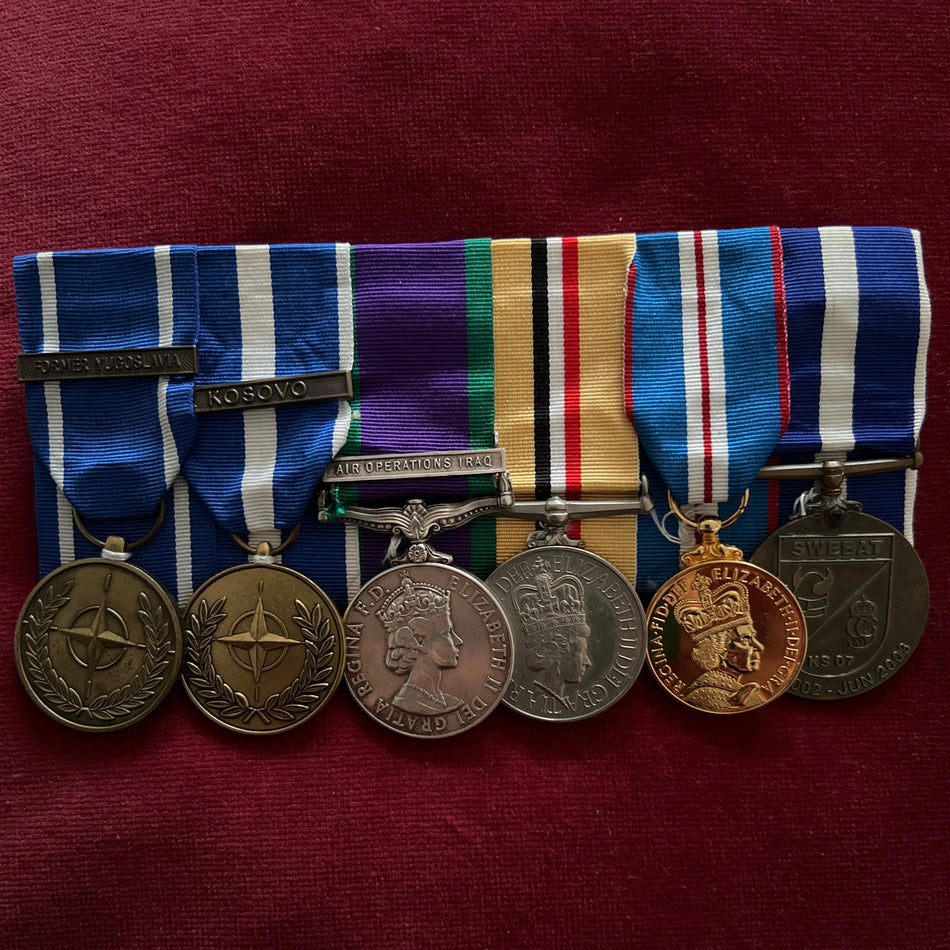 Scarce group of 6 to S.A.C. S. McDonald, RAF, with scarce Air Operations Iraq bar on Campaign Service Medal, also Iraq and a Sweden Town Medal dated 2002- June 2003