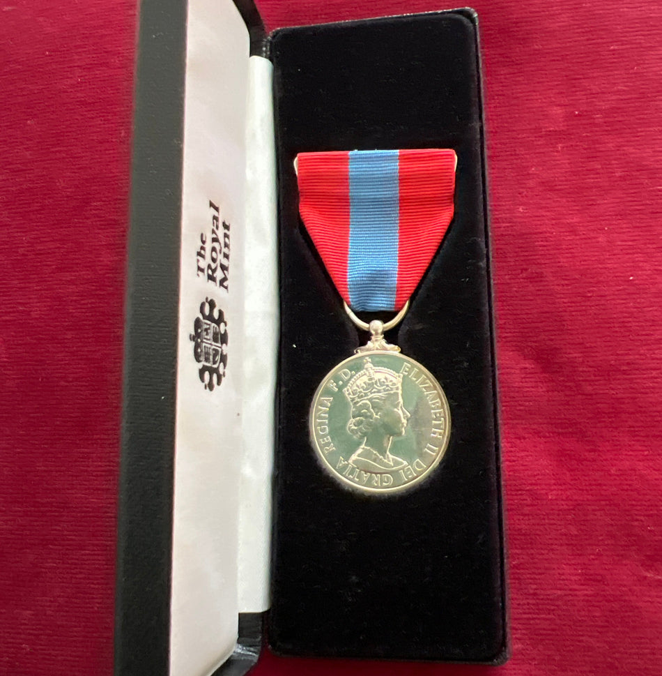 Imperial Service Medal, named to Gloria McGuinness, new type in Royal Mint box of issue