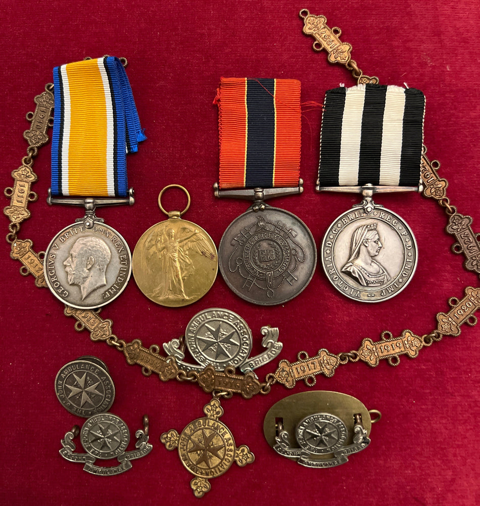 Group of 4 to Air Mechanic Wellesley Poole, RAF, later joined the fire brigade at Whitstable, Kent, bronze medal for 10 years service awarded 1925, joined Saint John Service as a Superintendent 1910-25, see bars on medal, see history, an interesting group