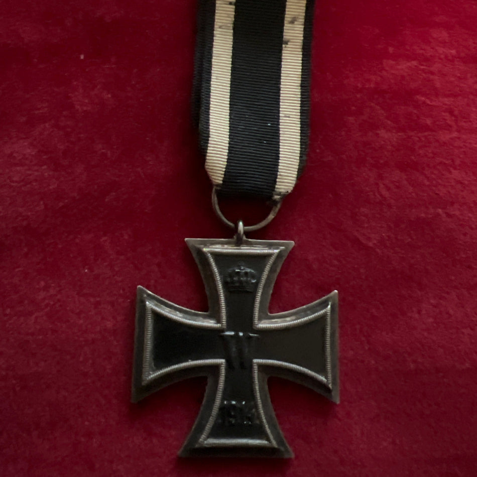 Germany, Iron Cross, WW1, with original ribbon, mark to ring, a good example of type