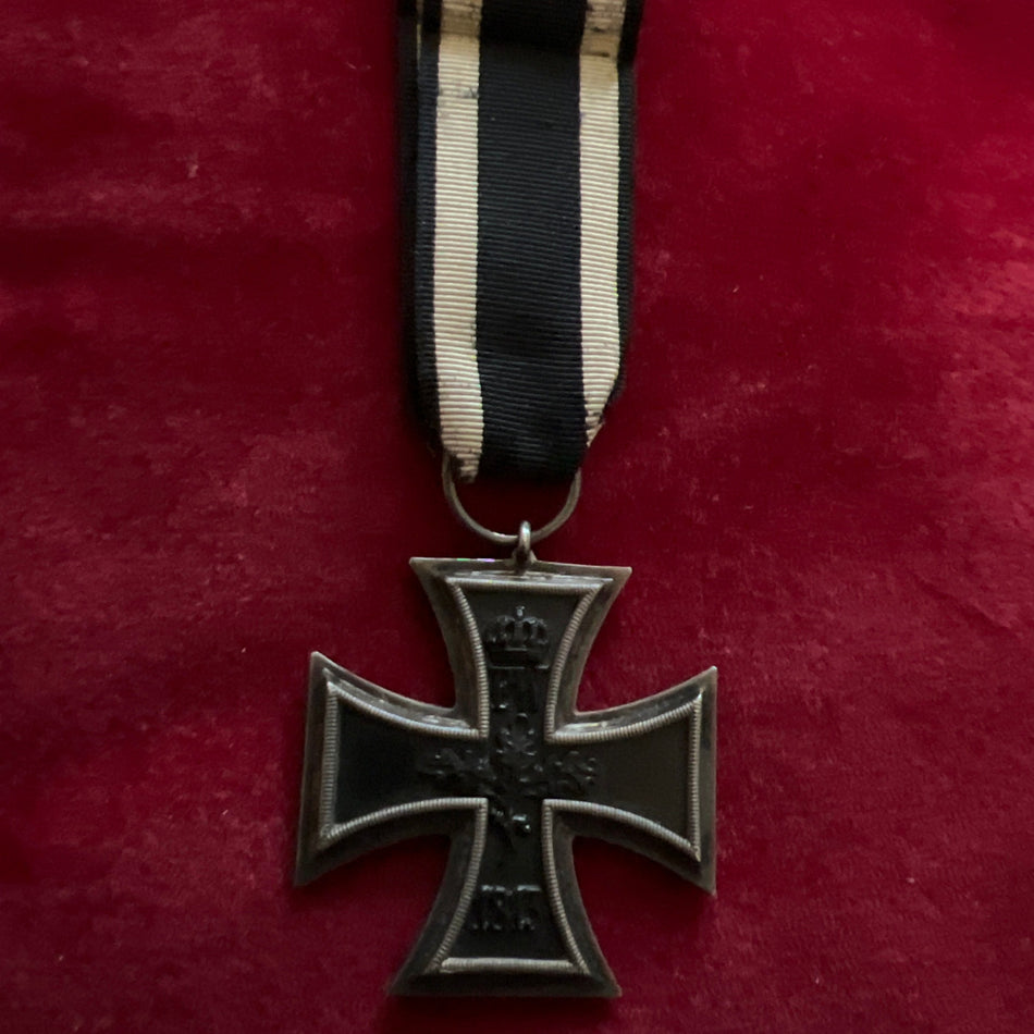 Germany, Iron Cross, WW1, with original ribbon, mark to ring, a good example of type