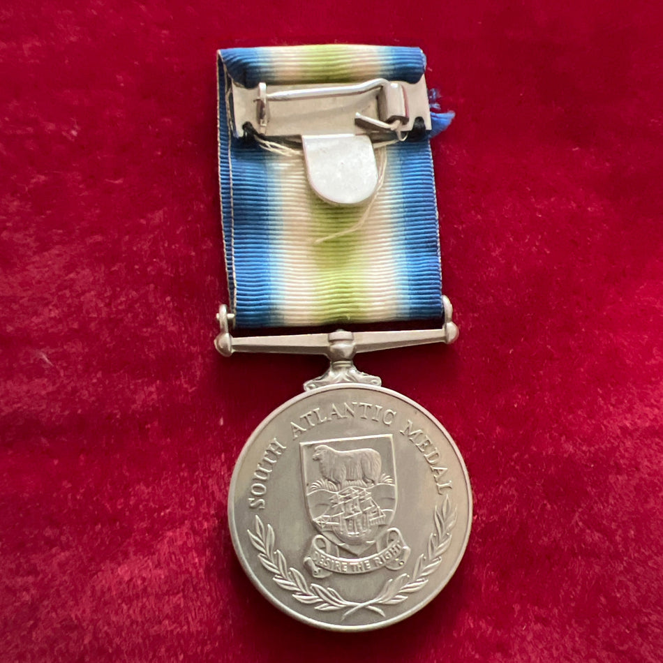 South Atlantic Medal with rosette to D1520576 AI. STD. C. R. Little, 826 Squadron