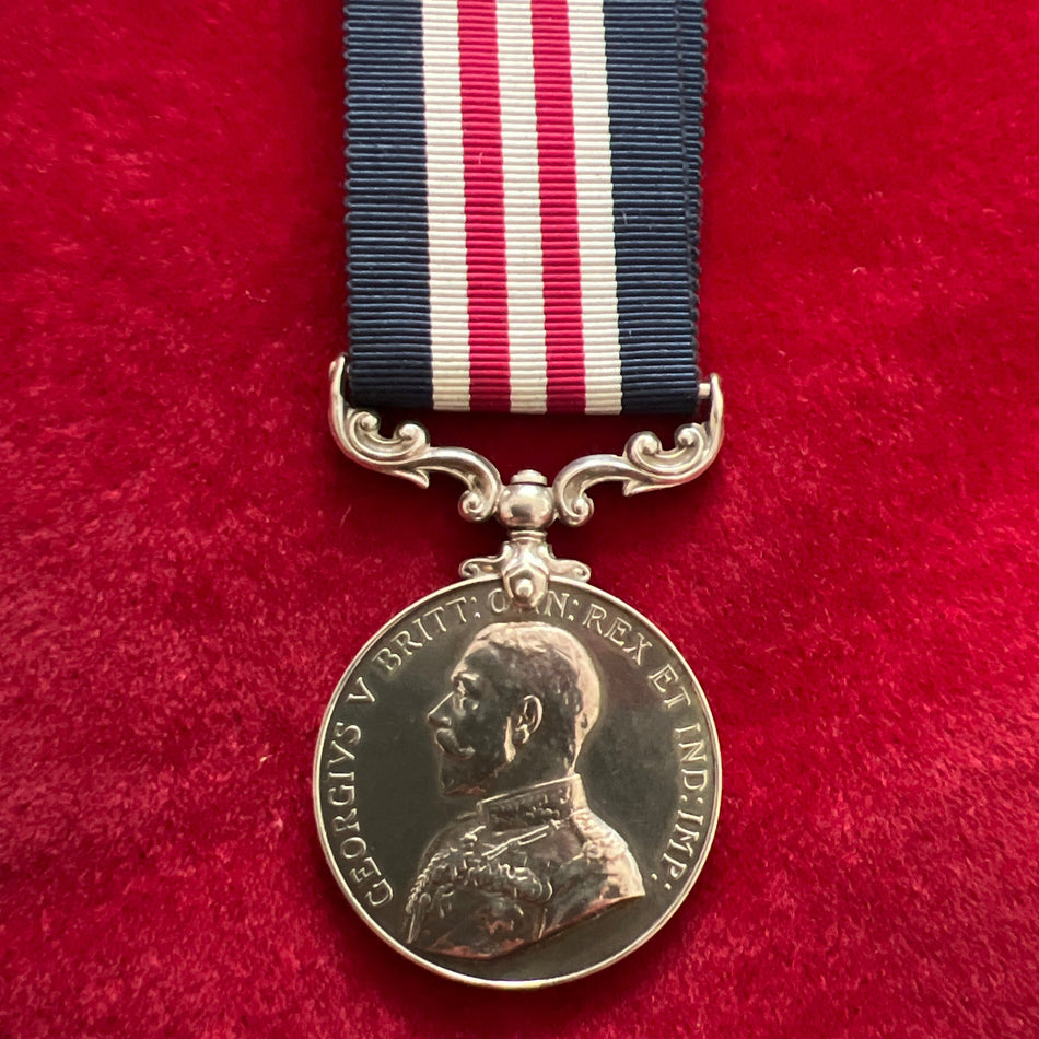 Military Medal to 326279 Sergeant George Cowan, 110 Siege Battery, Royal Garrison Artillery, 27 Brigade, for action during the German Spring Offensive in April 1918, London Gazette 29th August 1918, with full history