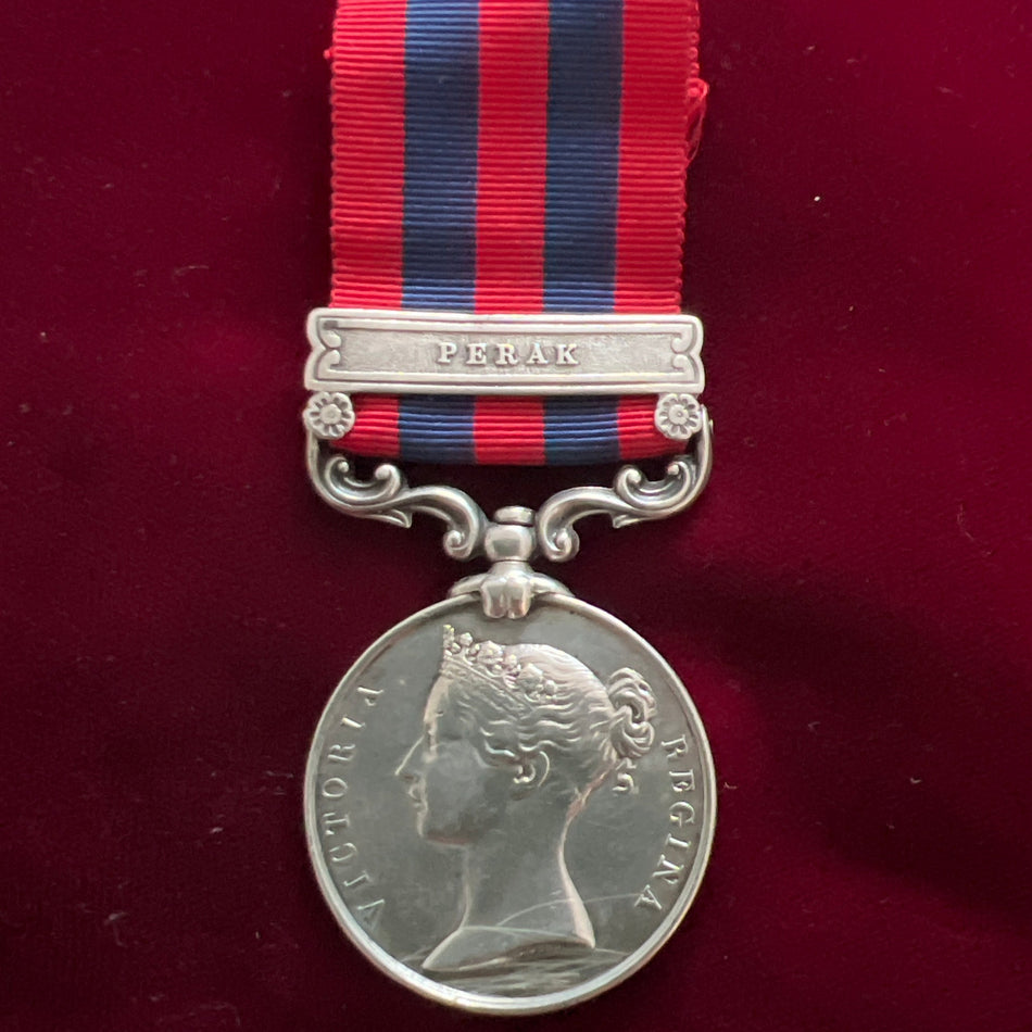 India General Service Medal, Perak bar, to 918 Private R. Marshall, 10 Battalion, Lincolnshire Regiment