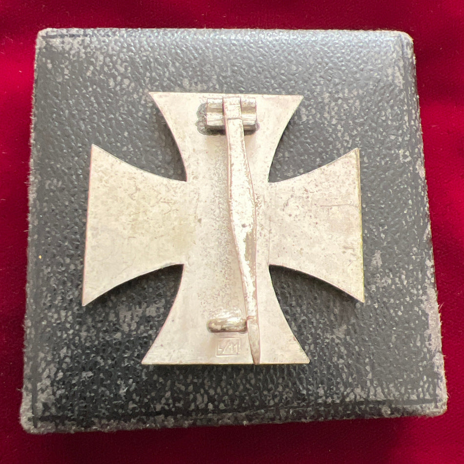 Nazi Germany, Iron Cross, 1st class, maker marked L/11, in original case, this named to Willhelm Demers K.G. Ludenscheld