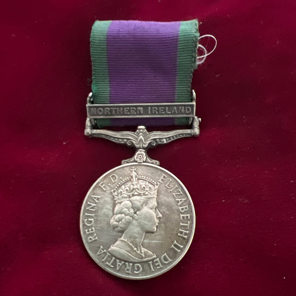 General Service Medal, Northern Ireland bar, to 24339036 Private T. D. Thorpe, King’s Own Border Regiment 