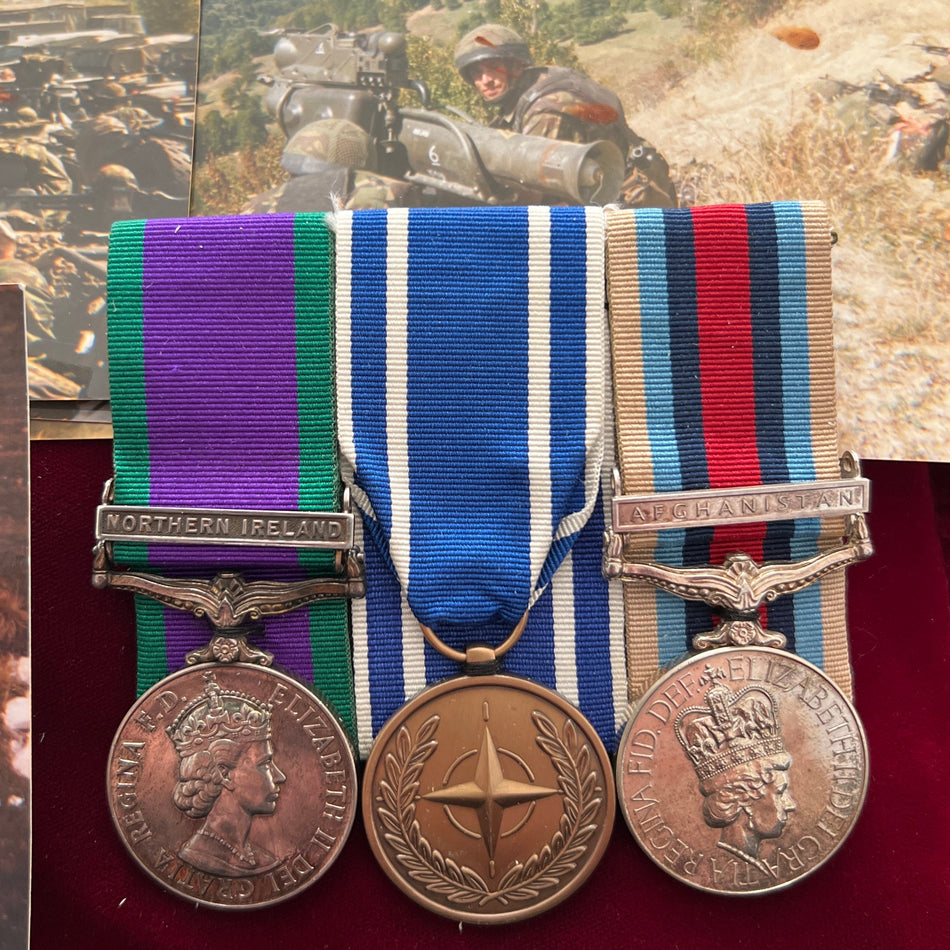 Group of 3 to 25102101 Private Darren John Jones, 2 Para Regiment, served in Northern Ireland, Macedonia, Afghanistan, with this group comes his full service medals, also several photos, certificate for NATO Medal and full service history