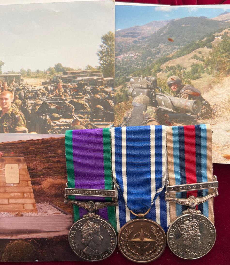 Group of 3 to 25102101 Private Darren John Jones, 2 Para Regiment, served in Northern Ireland, Macedonia, Afghanistan, with this group comes his full service medals, also several photos, certificate for NATO Medal and full service history