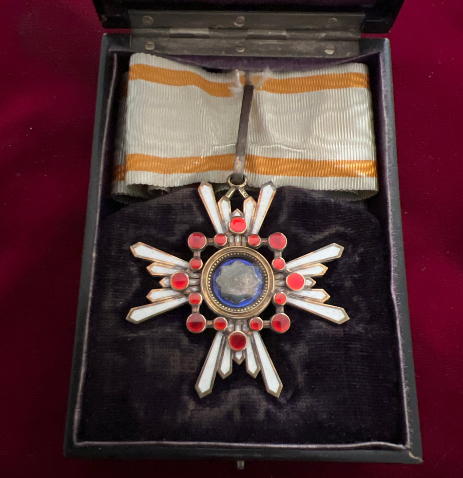 Japan, Order of the Sacred Treasure, 3rd class, in original case, some wear to case, WWII period, a good example of type