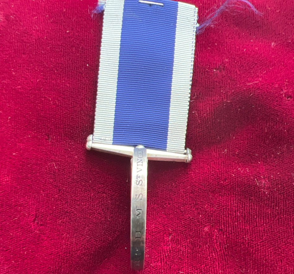 Victorian Navy Long Service & Good Conduct Medal named to James H. Lucas, Ship's Corporal, HMS St Vincent, name engraved, medal in mint condition