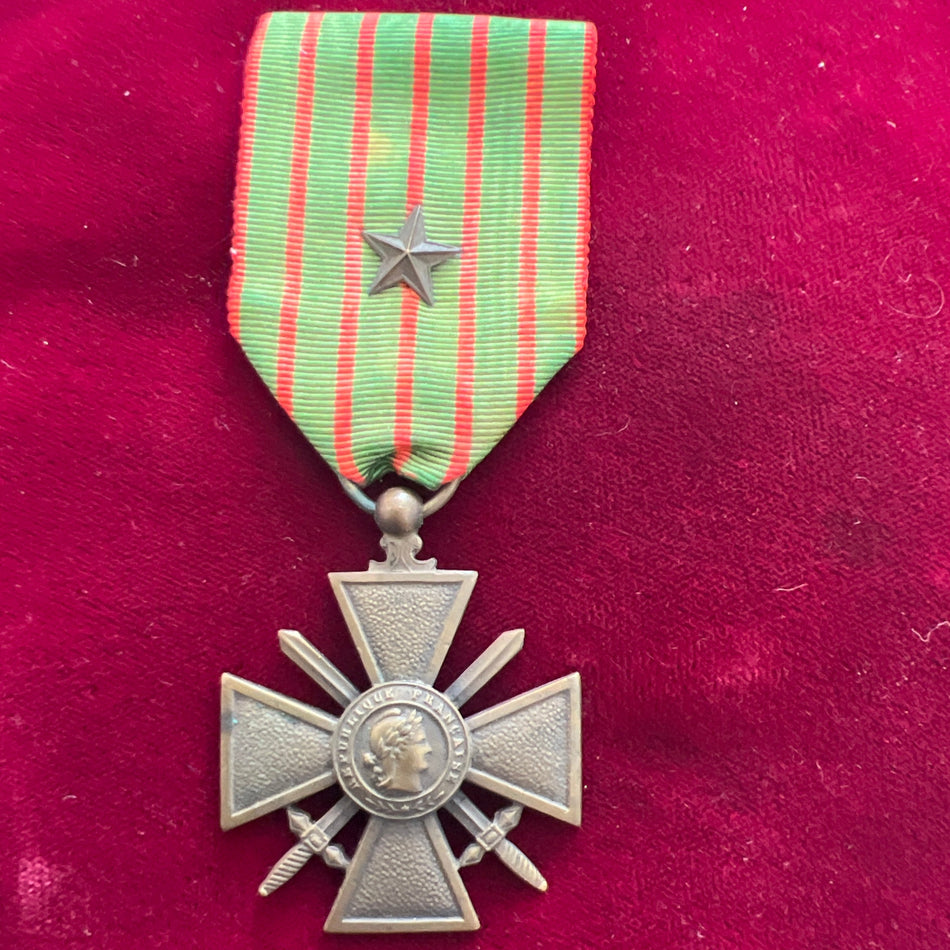 France, War Cross, dated 1914-18, with star on ribbon