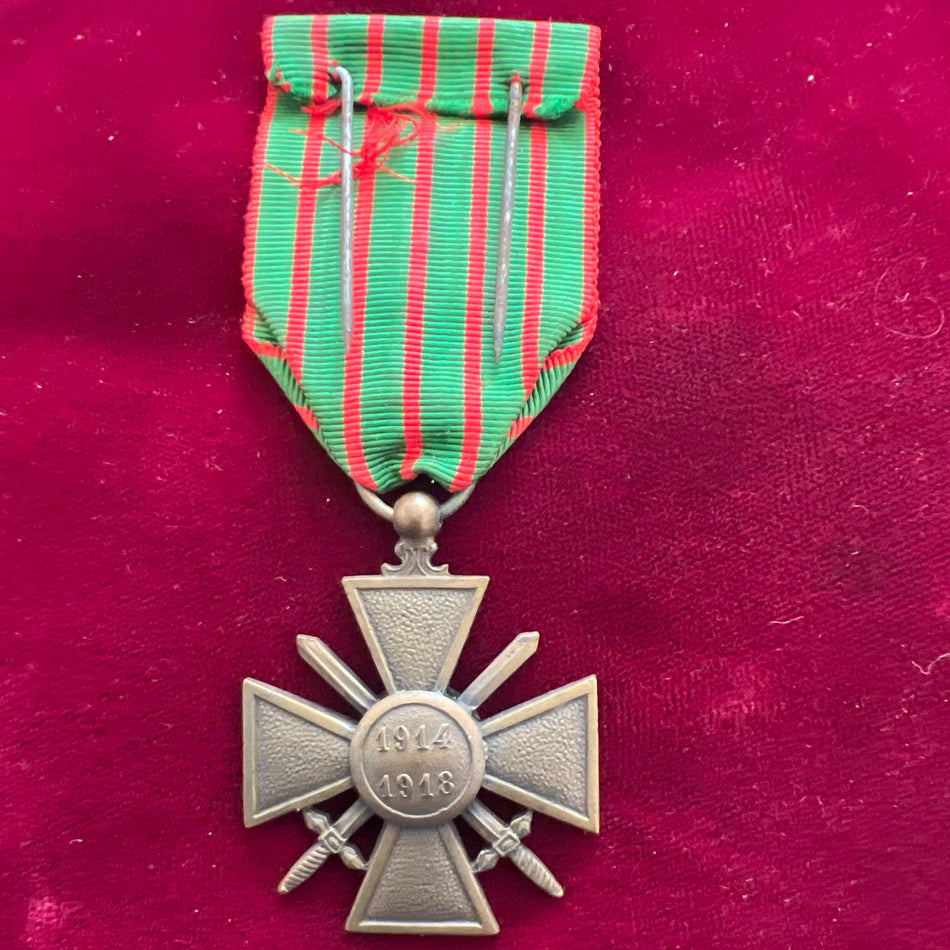 France, War Cross, dated 1914-18, with star on ribbon