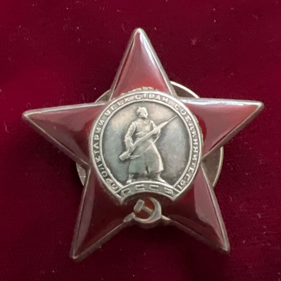 USSR, Order of the Red Star, WWII type, silver & enamel, number 1207427