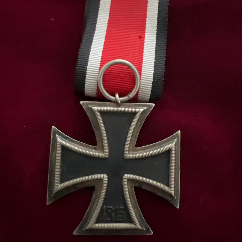 Nazi Germany, Iron Cross 1939-45, maker marked number 65, with original long length of ribbon, a good example of type