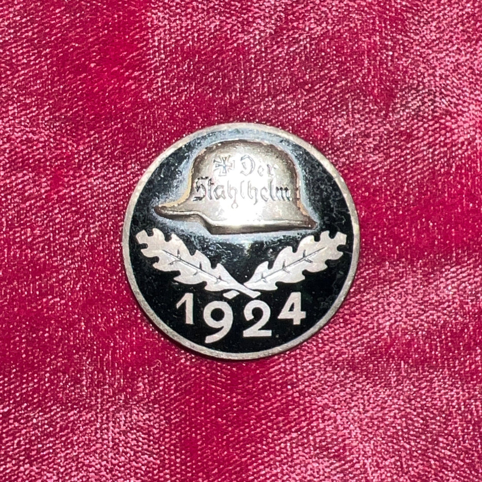 Germany, post-WWI Veteran Badge, Der Stahlhelm, dated 1924, number 2102, awarded 15th February 1924, now getting scarce