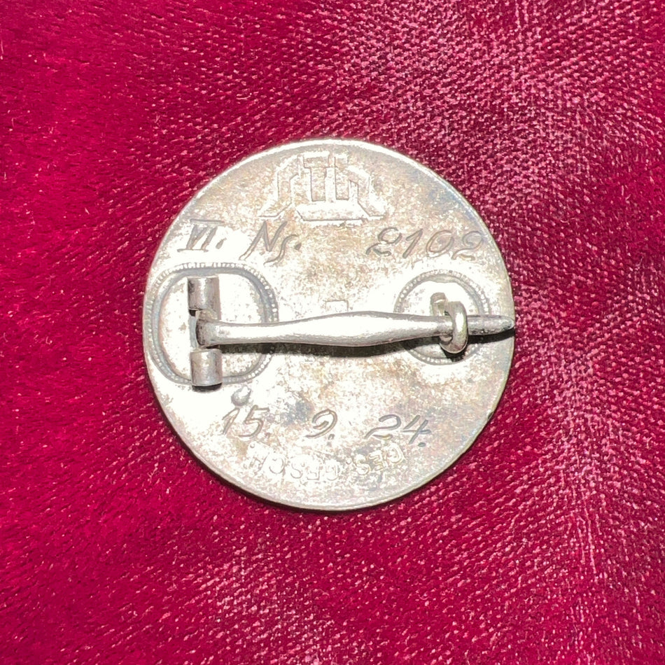 Germany, post-WWI Veteran Badge, Der Stahlhelm, dated 1924, number 2102, awarded 15th February 1924, now getting scarce