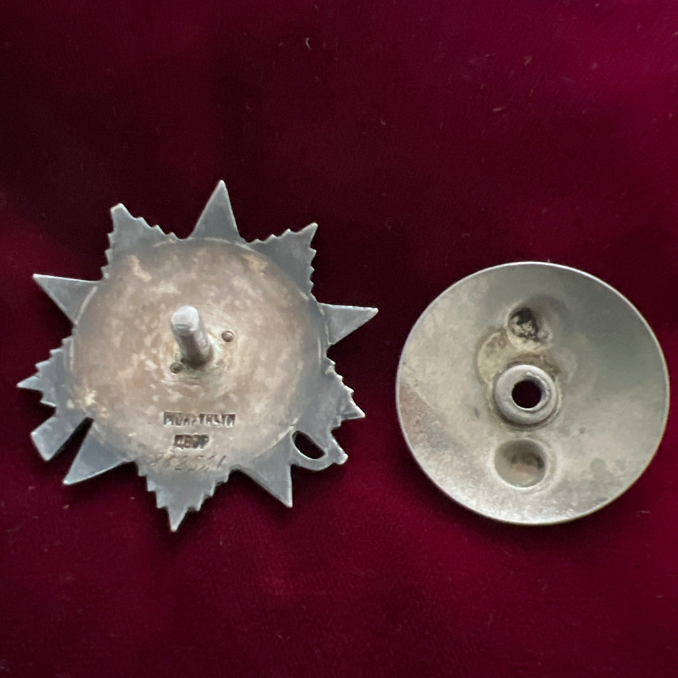 USSR, Order of the Patriotic War, 2nd class, number 862581, to Junior Lieutenant Nikolayvevich Razuvayev, Senior Air Gunner at the Guards Assault Aviation Army, wounded twice in 1943, see history and photo of plane he flew in for the Defence of Moscow