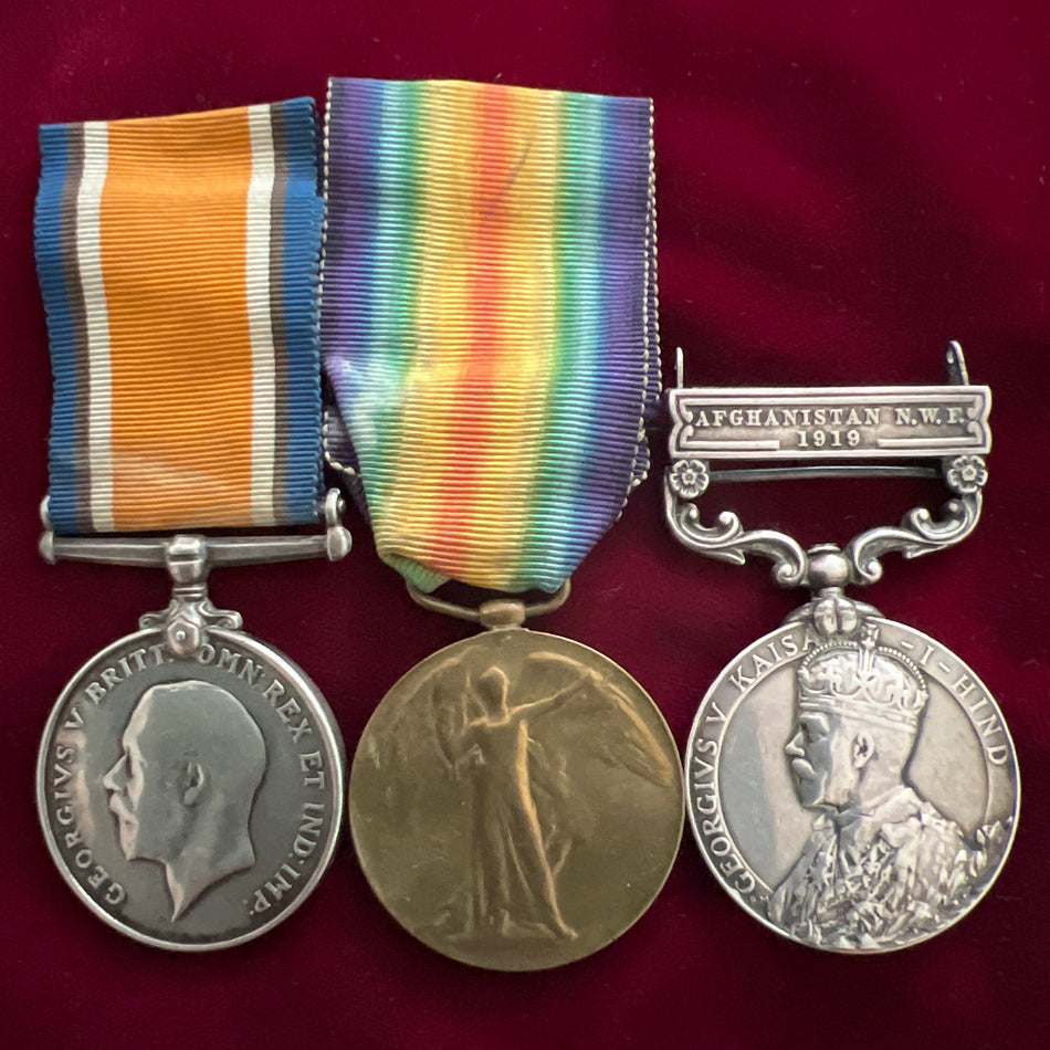 Group of 3 to 9758 Corporal C. Paulson, Liverpool Regiment, WWI pair, Indian General Service Medal, Afghanistan North West Frontier 1919 bar