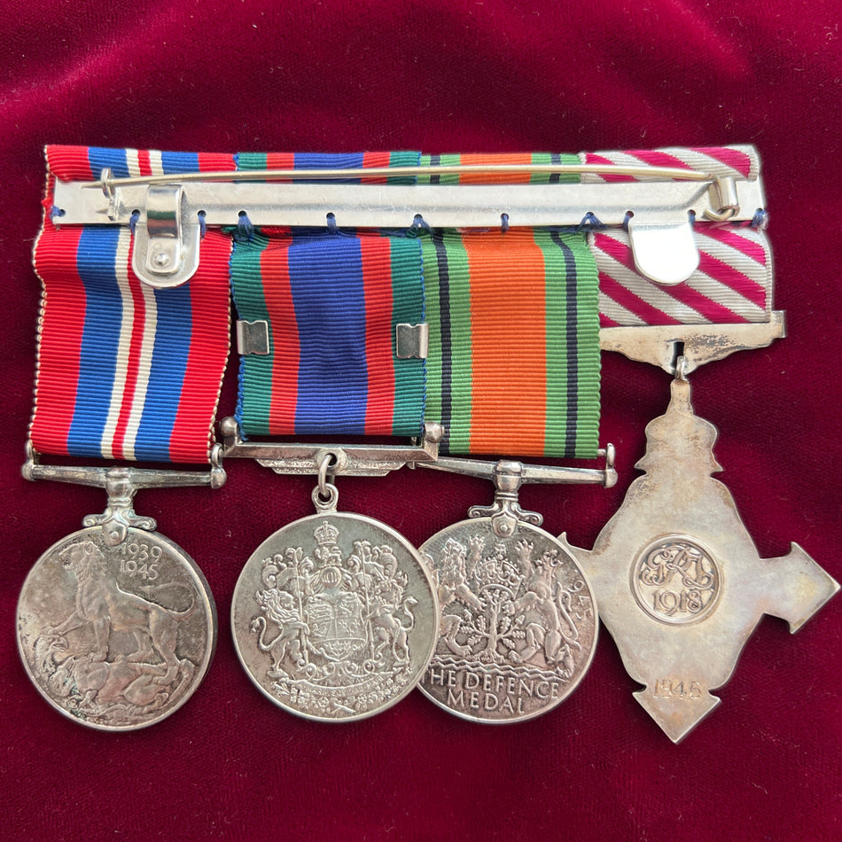Air Force Cross group of 4, unatributed, awarded to a Canadian pilot, AFC dated 1946, with Defence Medal in silver, Canadian Voluntary Service Medal with bar & War Medal 1939-45 in silver