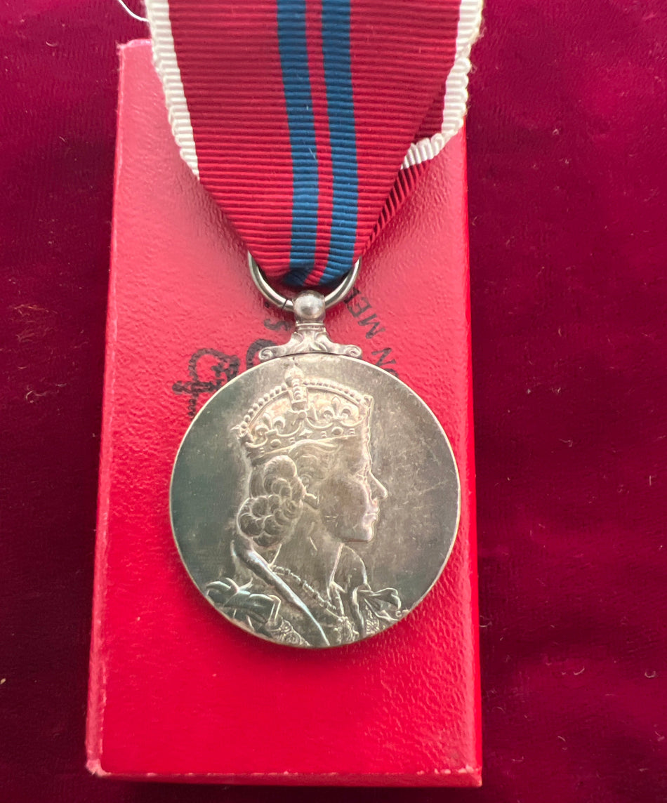 Queen Elizabeth II Coronation Medal, 1953, in original case, nice tone