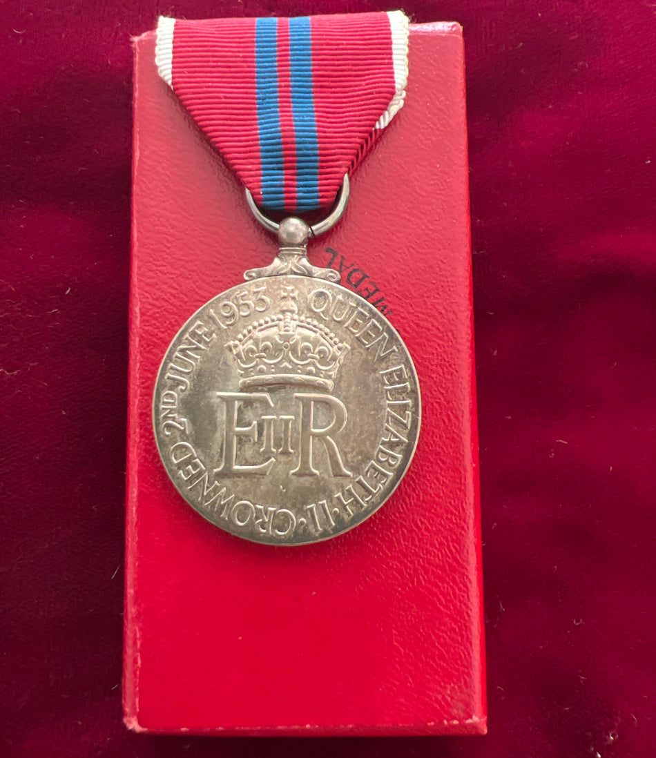 Queen Elizabeth II Coronation Medal, 1953, in original case, nice tone