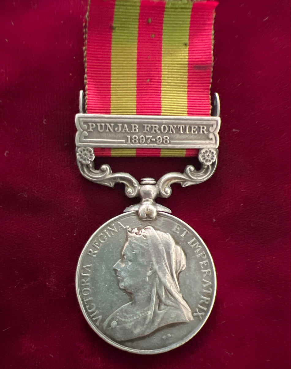 India Medal, Punjab Frontier 1897-98 bar, to 2025 Private C. Chapman, 3rd Rifle Brigade, some wear