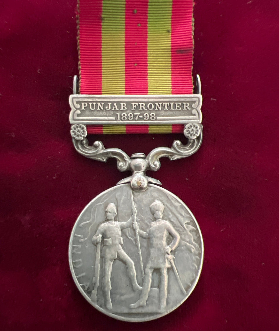 India Medal, Punjab Frontier 1897-98 bar, to 2025 Private C. Chapman, 3rd Rifle Brigade, some wear