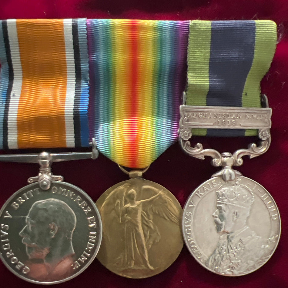 Group of 3 to 28982 Corporal G. W. Mason, Royal Medical Corps: British War Medal, Victory Medal & India General Service Medal, Afghanistan N.W.F. 1919 bar