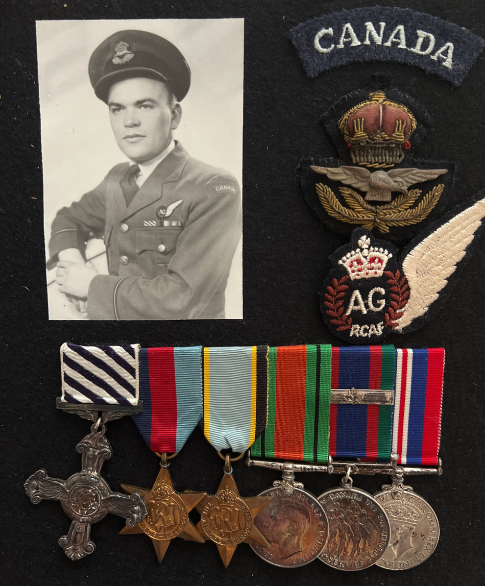 Canadian DFC group to Flying Officer Ivan Murray Pare, Air Gunner on Halifax Bomber, 138 Squadron, RCAF, 'completed many successful operations... displayed high skill, fortitude and devotion to duty' LG 18/8/1944, includes photos, documents and research
