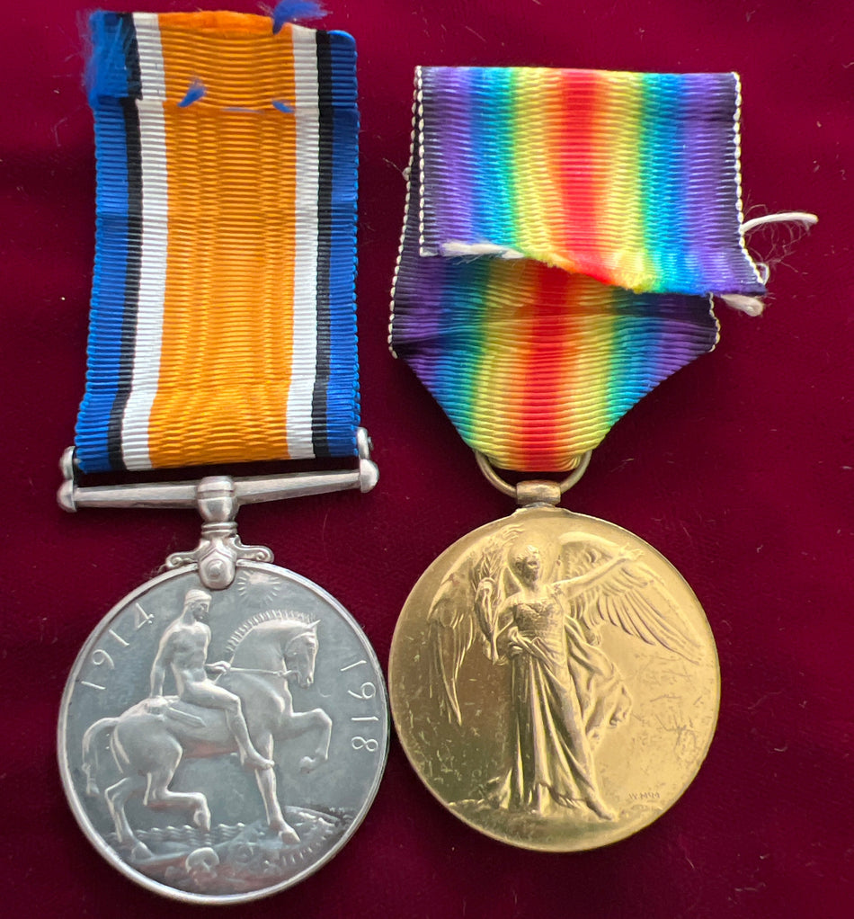 WWI pair to 200267 Colour Sergeant (Instructor of Musketry) Russel Laurence Poole, 8th Battalion, Somerset Light Infantry, died 8th of May 1918 and is buried at Couin British Cemetery, with history