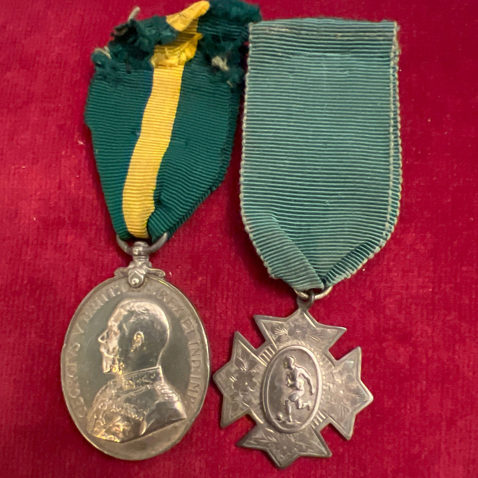 Territorial Force Efficiency Medal with football medal to Corporal W. Morris, 6th Royal Welsh Fusiliers
