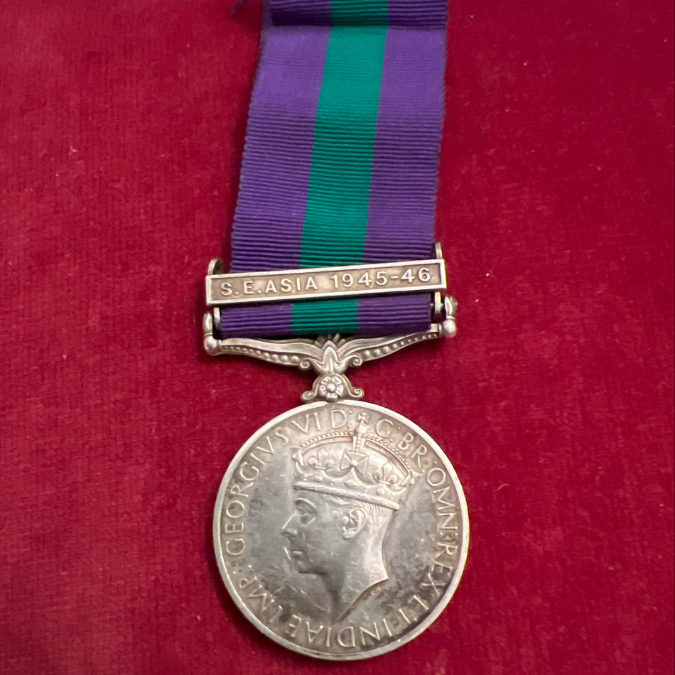 General Service Medal, S.E. Asia 1945-46 bar, to 14871532 Sapper H. D. Atwood, Royal Engineers