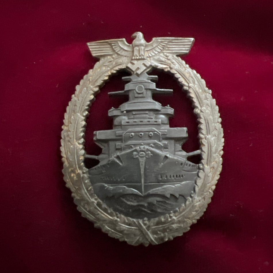 Nazi Germany, High Seas Fleet War Badge, late-war type, maker marked R.S.S., a good example of type