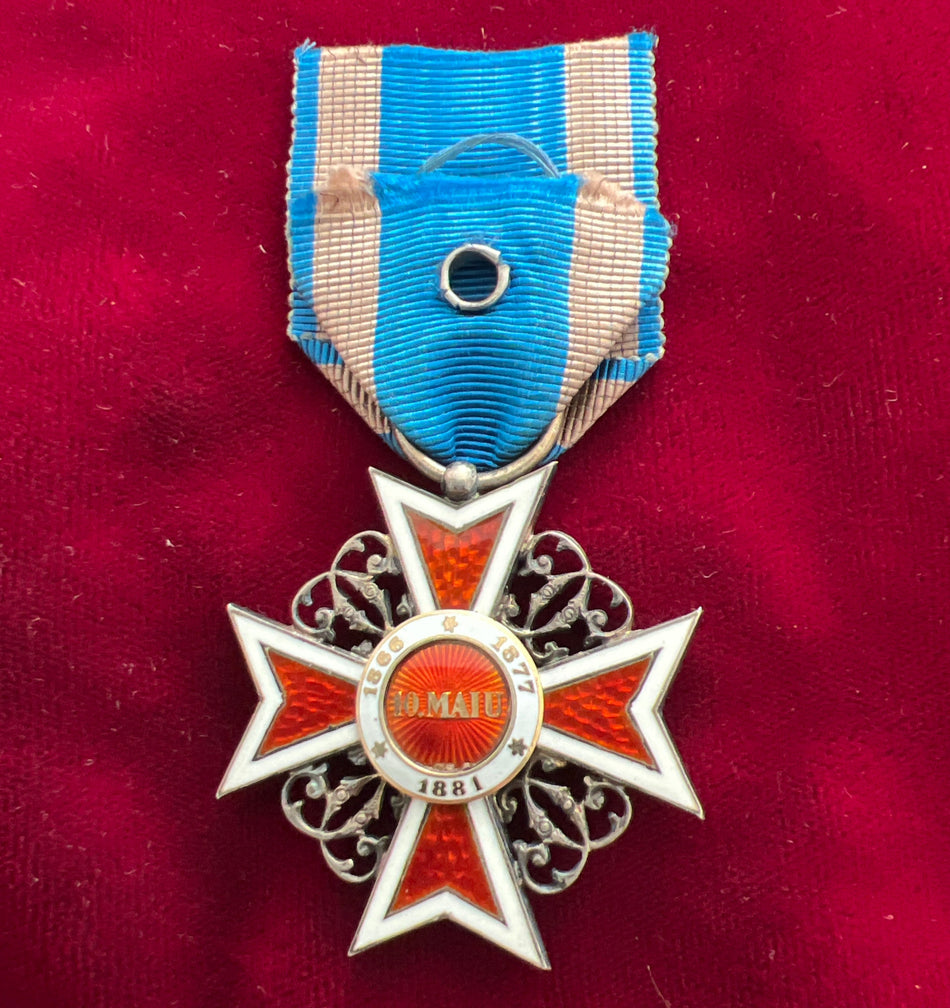 Romania, Order of the Romanian Crown, first type, 1881-1922, knight class, civil