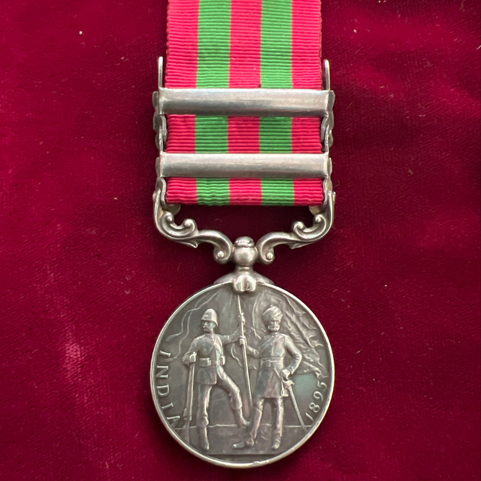 India Medal, 2 bars: Tirah 1897-98 & Punjab Frontier 1897-98, to Sergeant E. Hall, Comst. Transport Department